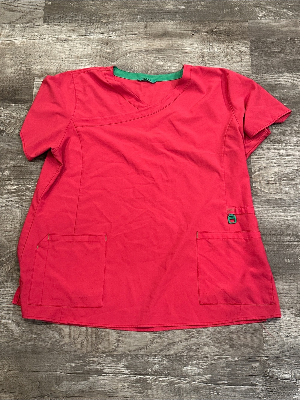 Carhartt Force Women's Short Sleeve Scrub Top in Bright Pink